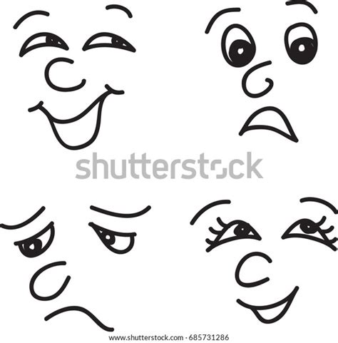 Cartoon Faces Stock Vector Royalty Free 685731286 Shutterstock