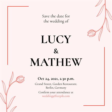 Free Floral Elegant Wedding Invitation Template To Design