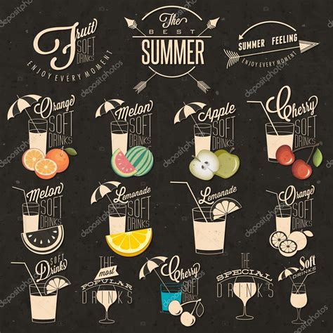 Retro Vintage Style Soft Drinks Design Stock Vector Image By