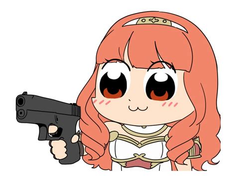 Facial Expression Nose Cheek Cartoon Head Fictional Anime Girl Gun Meme Transparent Png