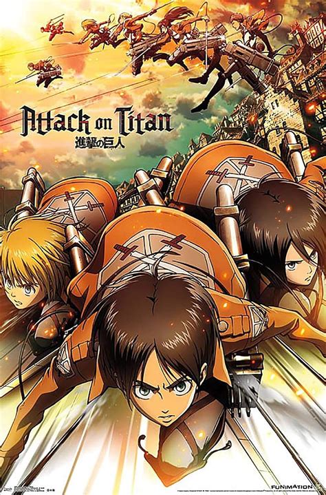 Póster De Attack On Titan Attack Manga Anime Tv Show 22 X 34 Pulgadas