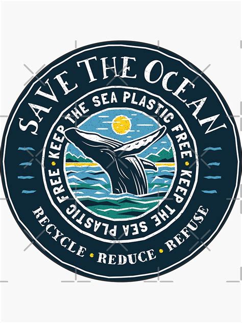 Save The Ocean Keep The Sea Plastic Free Humpback Whale Sticker