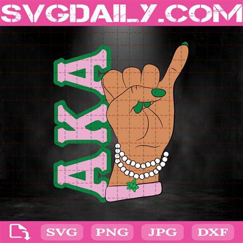 Aka Hand Svg Aka Pink And Green Hand Sign Kappa Aka Sorority Hand Sign