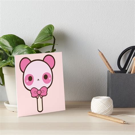 Pink Panda Bear Art Board Print For Sale By Belindafrs Redbubble