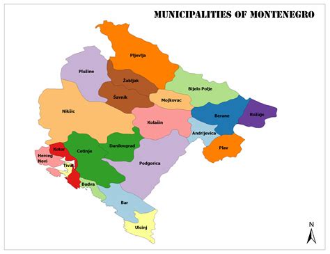 Municipalities Of Montenegro Mappr