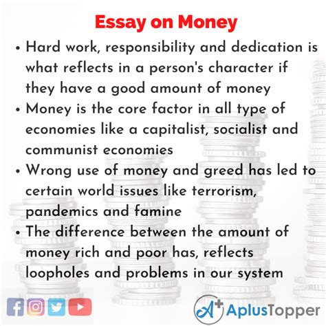 Essay On Money Money Essay For Students And Children In English A