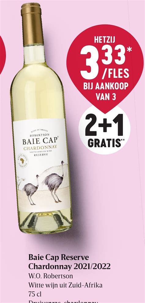 Baie Cap Reserve Chardonnay 2021 2022 W O Robertson Witte Wijn Uit