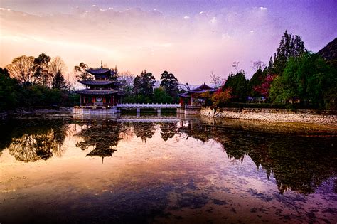 Gucheng Lijiang Yunnan China Sonnenaufgang Sonnenuntergang Zeiten