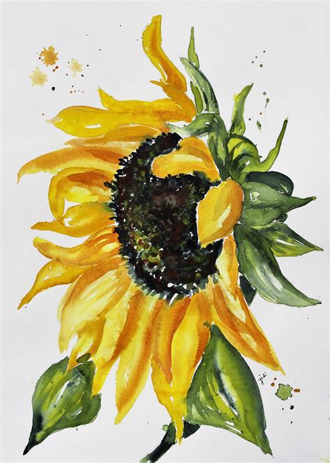 Watercolor Sunflower Painting