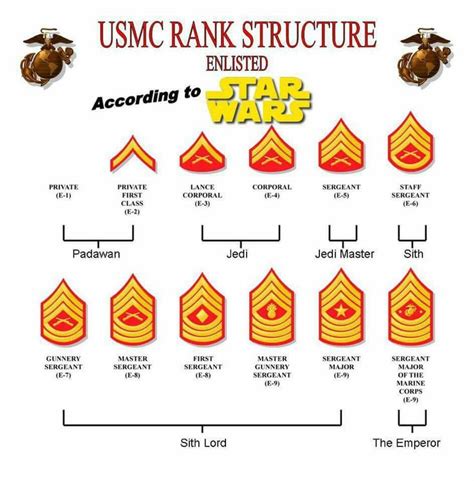 Usmc Rank Order Chartaccording To Star Wars Usmc Ranks