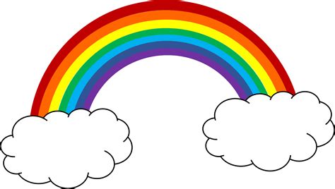 Arcoiris Animado Png Rainbow With Clouds Clipart Sticker Sticker Mania