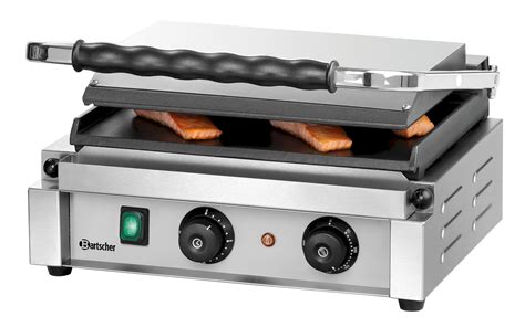 Bartscher Elektro Kontaktgrill Panini Grillplatten Glatt Mit Timer