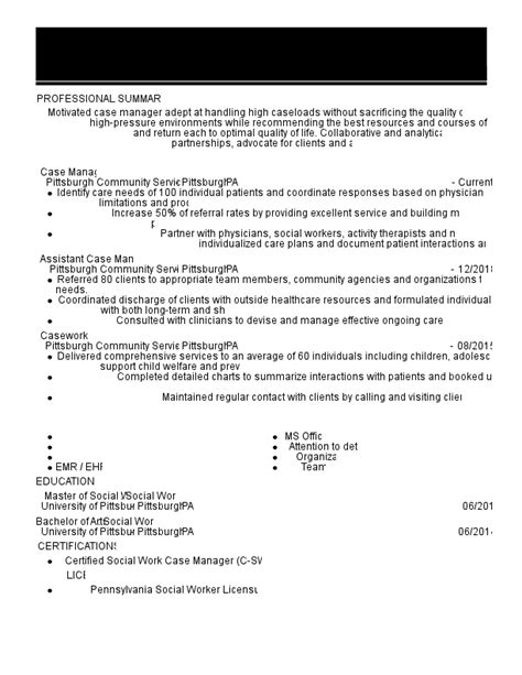 Case Manager Free Resume Templates How To Guide