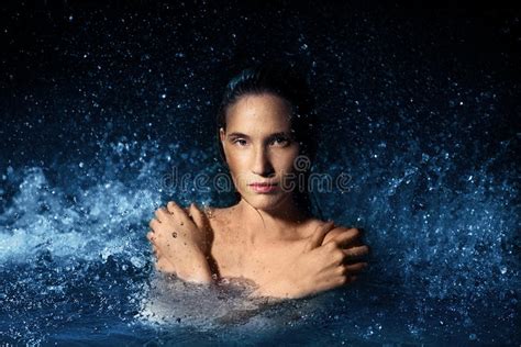 Beautiful Woman In A Spray Of Water Stock Image Image Of Attractive