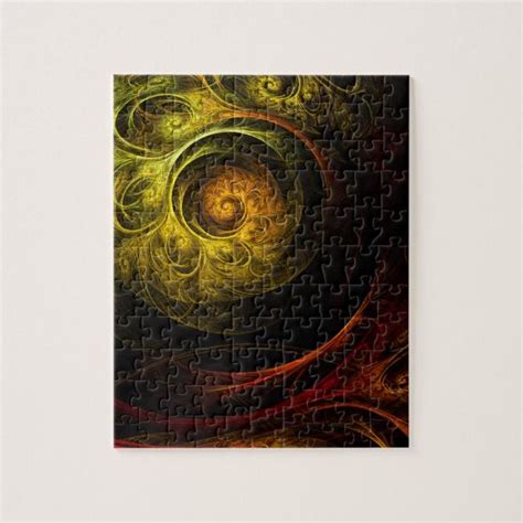 Sunrise Floral Red Abstract Art Jigsaw Puzzle Zazzle Red Abstract