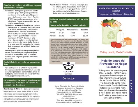 Food Program Brochure Spanish Ywca Northwestern Il