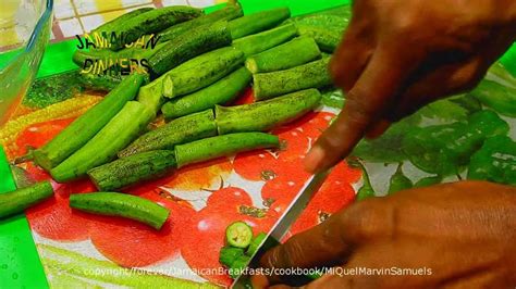 How To Prepare And Cook Okra And Codfishsaltfish Youtube