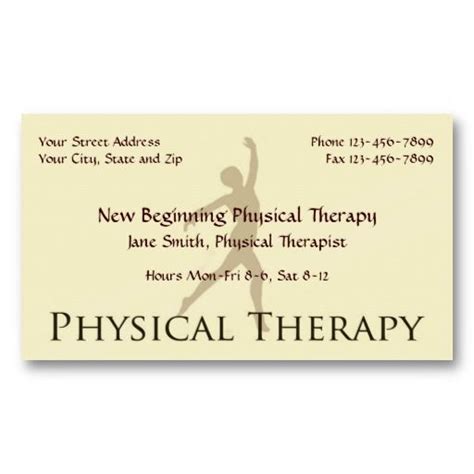 Physical Therapist Therapy Business Cards Physical