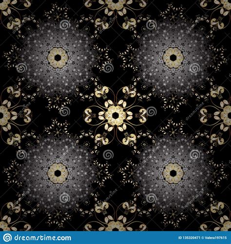 Medieval vectors and psd free download. Seamless Medieval Floral Royal Pattern Stock Illustration ...