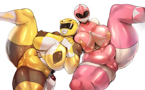 Jujunaught Pink Ranger Yellow Ranger Kyoryu Sentai Zyuranger Mighty