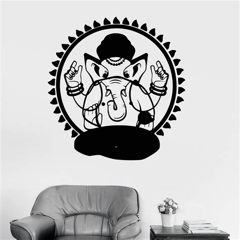 Vinyl Wall Decal Ganesha Hinduism God India Bedroom Decor Stickers Uni