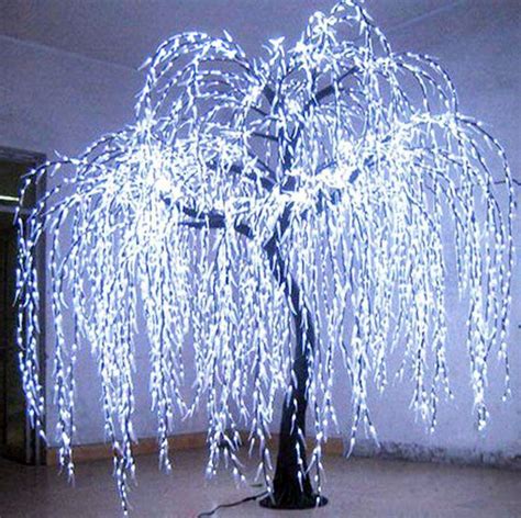 White Color Led Weeping Willow Lighted Trees Yandecor
