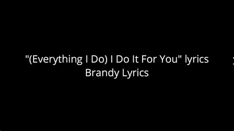 Brandy Everything I Do I Do It For You Karaoke Youtube