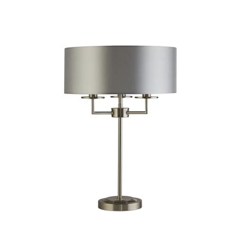 Searchlight Lighting 4787ss Knightsbridge 3 Light Table Lamp In Satin