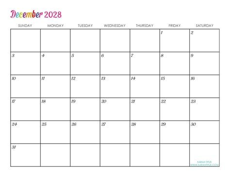 Customized Editable 2028 Free Printable Calendars Techfakt