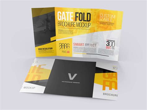 17×11 Gate Fold Brochure Mockups Vectogravic Design