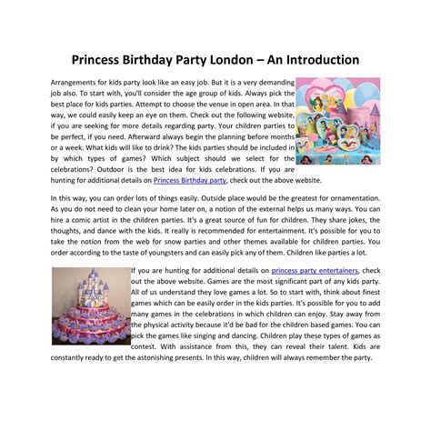 Princess Birthday Party London An Introductiondocx Docdroid