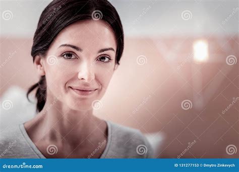 Good Looking Woman With A Smile On Her Face Stock Image Image Of