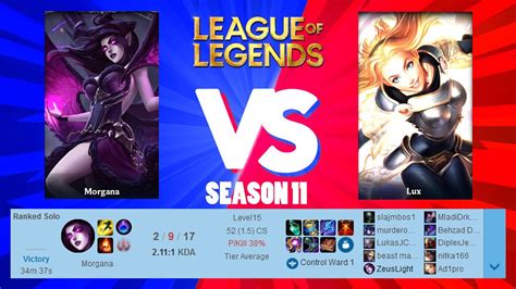 Lol Morgana Vs Lux Support S11 2917 Victory Youtube