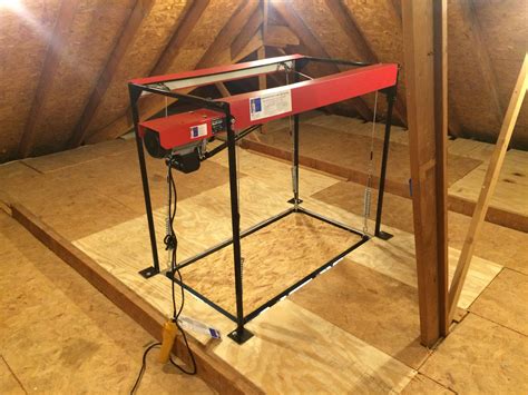 Diy Attic Lift Plans Panofish Garage Trailer Lift The Pulleys Are