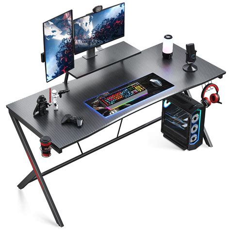 Buy Motpk Gaming Desk 60 Inch Computer Desk With Monitor Shelf Gaming