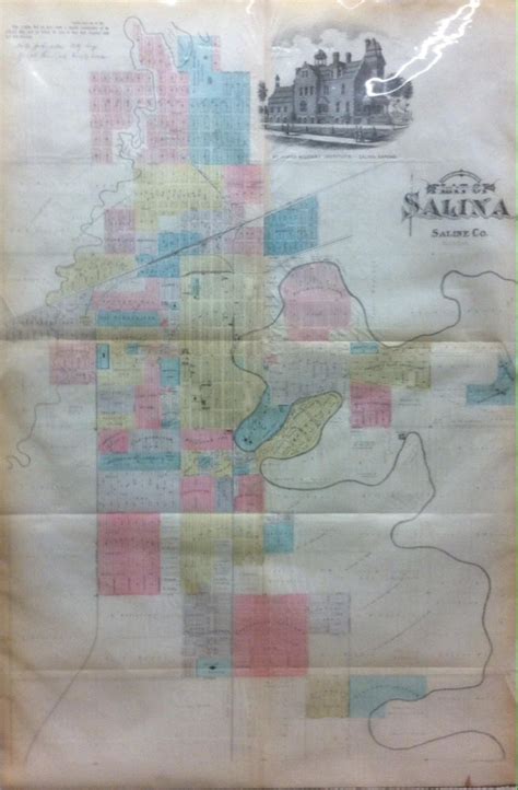 City Of Salina Saline Co Kansas Map 1887 Mapa Back Of Beyond Books