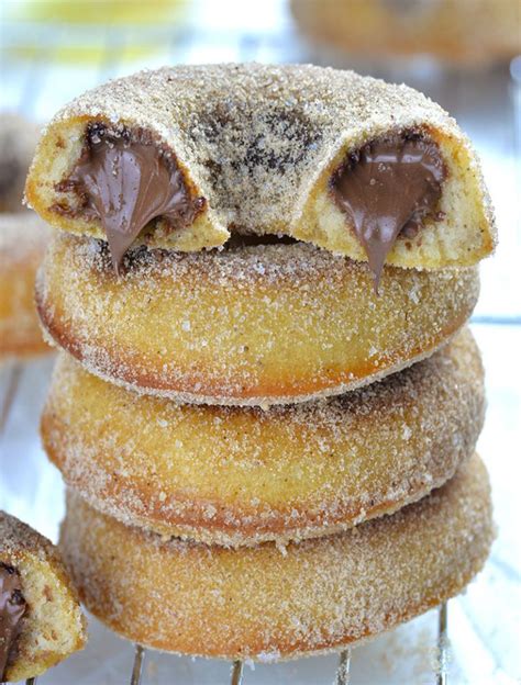 Delicious Desserts Recipes Nutella Filled Baked Donuts