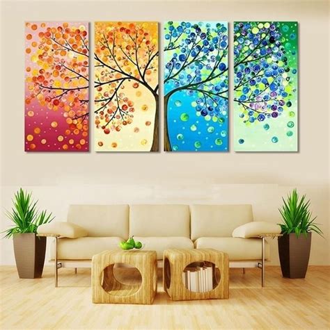 Four Seasons Tree Of Life Canvas Wall Art In 2020 Home Decor