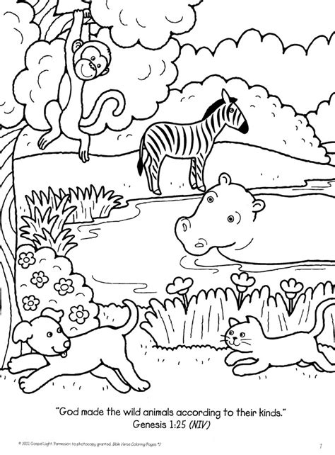 God Made Animals Coloring Page Sketch Coloring Page