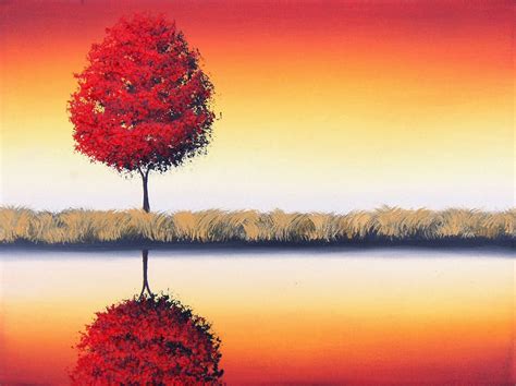 Bing Art By Rachel Bingaman Modern Art Landscape Painting Red Tree