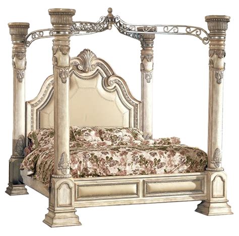 Check canopy bed prices, ratings & reviews at flipkart.com. Victorian Style King Size Canopy Bed | Antique White ...