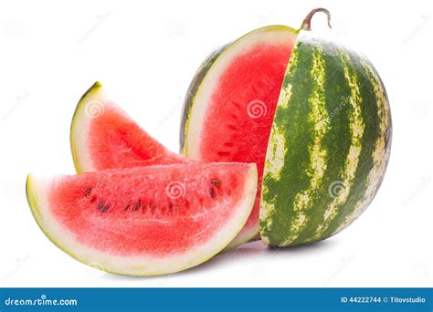 Sliced Ripe Watermelon Isolated On White Stock Photo Image Of Juicy
