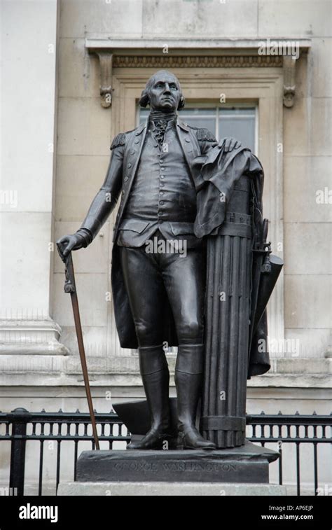 Statue Of George Washington Outside The National Gallery Trafalgar