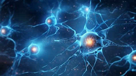 Human Brain Synapses Neurons Atoms And Molecules Stock Illustration
