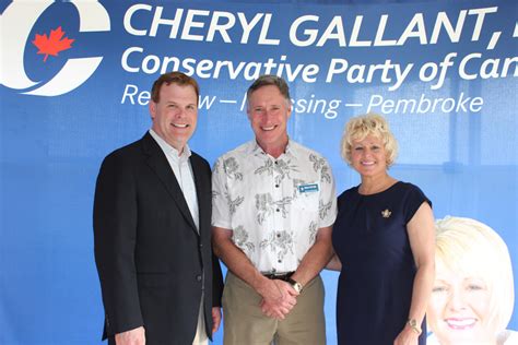 cheryl gallant welcomes minister john baird to riding renfrew nipissing pembroke conservative