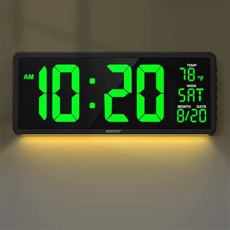 Yortot 16” Large Digital Wall Clock With Remote Control And