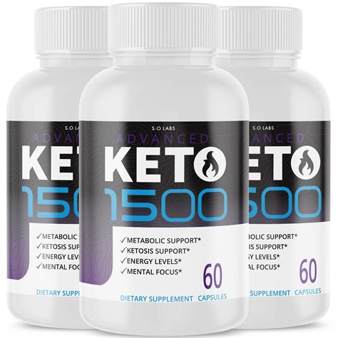 3 Pack Keto 1500 Advanced Supplement Pills Keto Advance Ketogenic