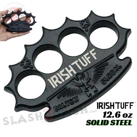 Robbie Dalton Brass Knuckles Irish Tuff Spiked Paperweight Black