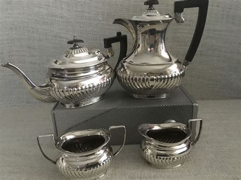 Ornate Vintage Four Piece Silver Plated Half Fluted Spiral Catawiki