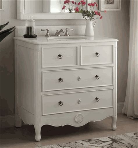 The vanity is hand crafted, made to order and made from 100% solid wood. 34 inch Bathroom Vanity Coastal Vintage Style Distressed White Color (34"Wx21"Dx35"H) CHF081AW